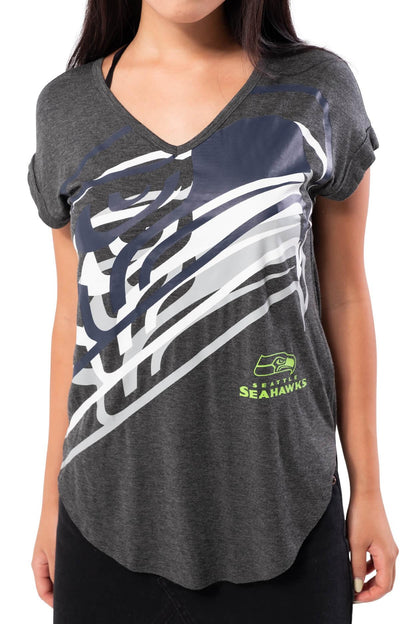 NFL Seattle Seahawks Women's V-Neck Tee|Seattle Seahawks - UltraGameShop