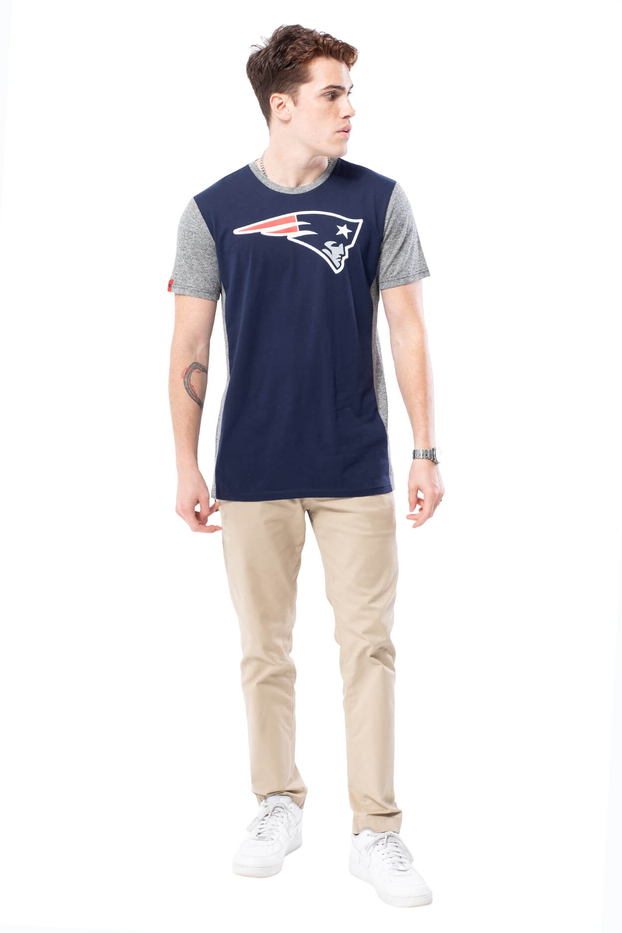 NFL New England Patriots Men's Raglan Short Sleeve Tee|New England Patriots