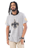 NFL New Orleans Saints Men's Vintage Ringer Short Sleeve Tee|New Orleans Saints