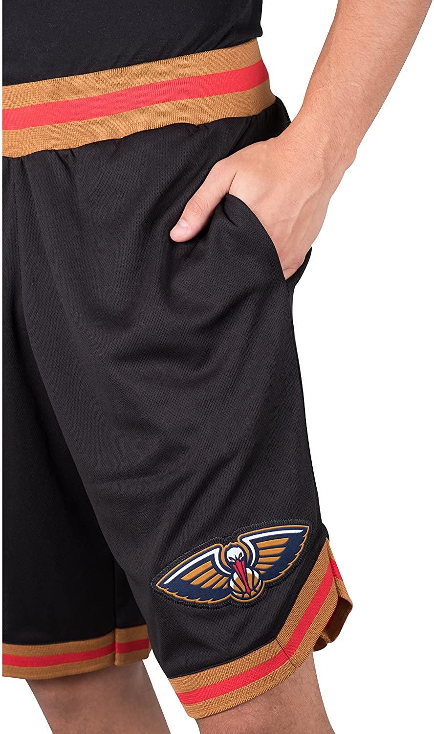 Ultra Game NBA Official Men‚Äôs Active Knit Basketball Training Shorts - Unisex, New Orleans Pelicans, Black|New Orleans Pelicans