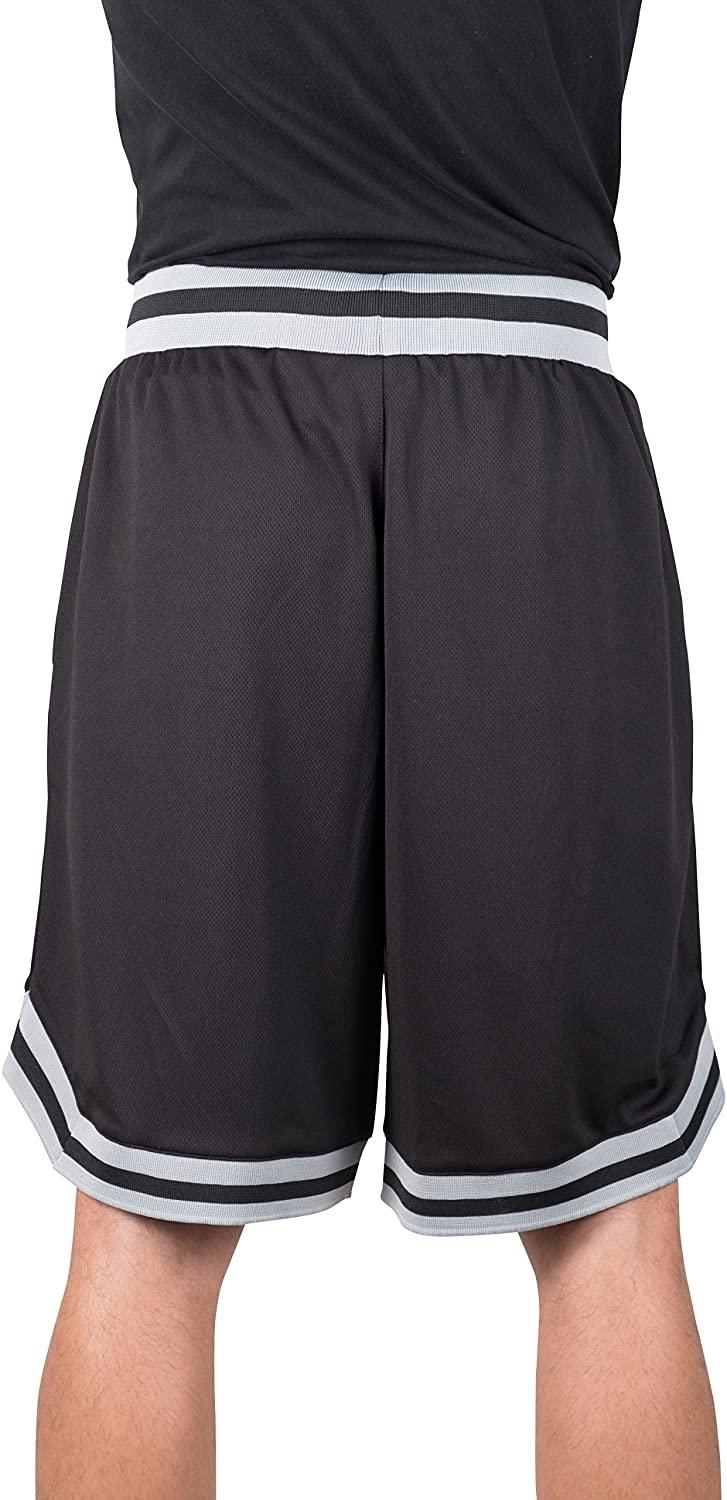 Ultra Game NBA Official Men’s Active Knit Basketball Training Shorts - Unisex, San Antonio Spurs, Black|San Antonio Spurs