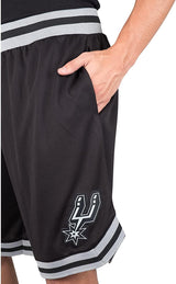 Ultra Game NBA Official Men‚Äôs Active Knit Basketball Training Shorts - Unisex, San Antonio Spurs, Black|San Antonio Spurs