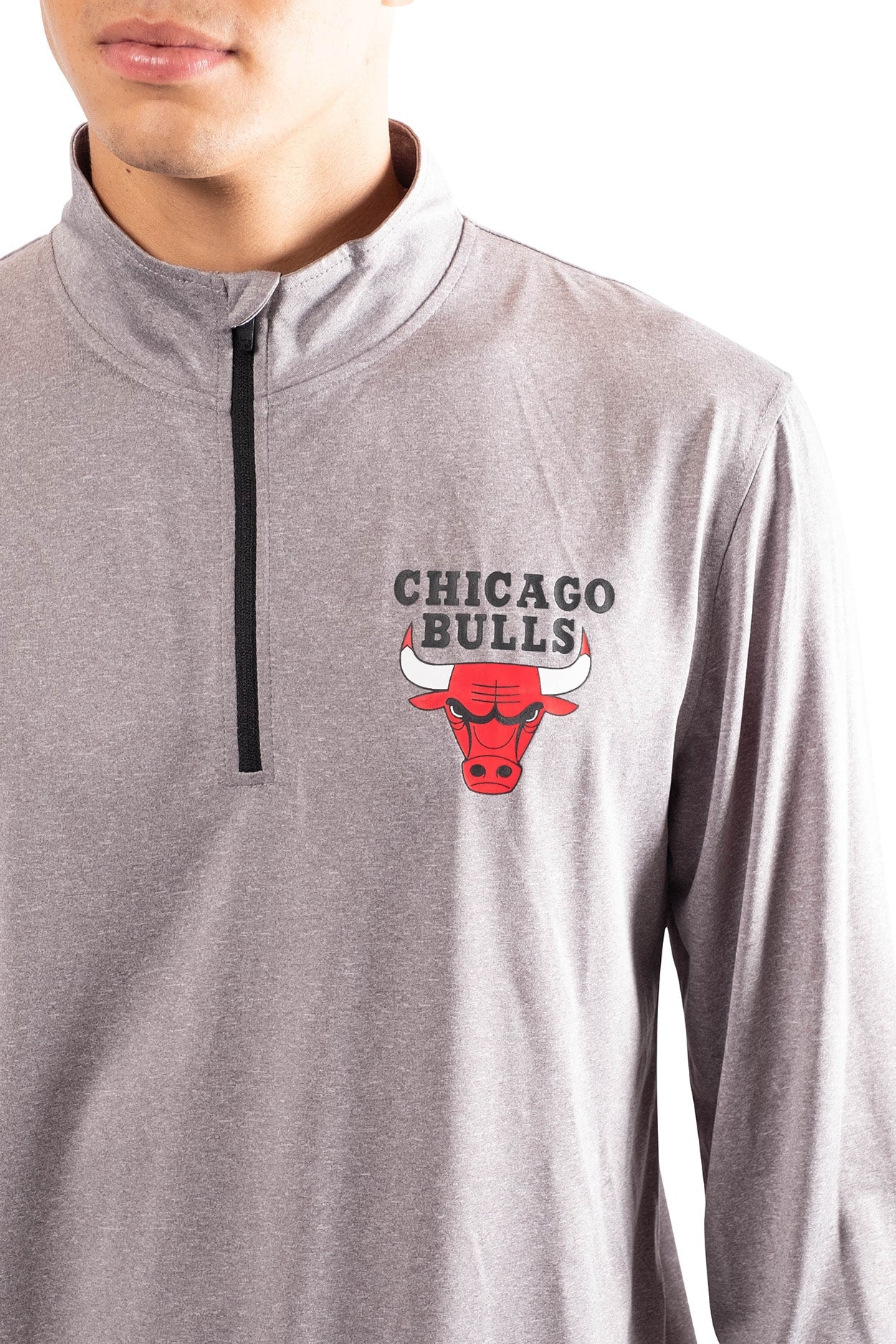 NBA Chicago Bulls Men's Quarter Zip Quick Dry Tee|Chicago Bulls