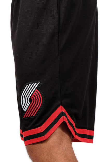 Ultra Game NBA Official Men’s Active Knit Basketball Training Shorts - Unisex, Portland Trail Blazers, Black|Portland Trail Blazers