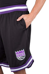 Ultra Game NBA Official Men‚Äôs Active Knit Basketball Training Shorts - Unisex, Sacramento Kings, Black|Sacramento Kings