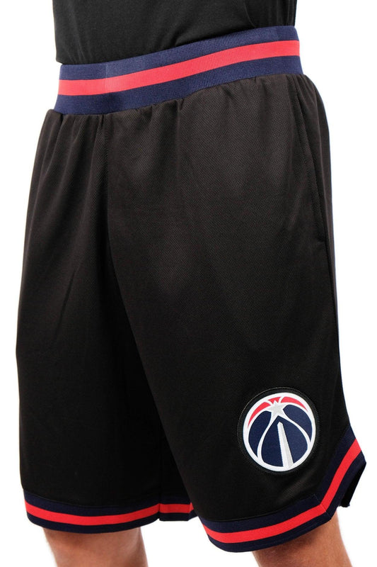 Ultra Game NBA Official Men’s Active Knit Basketball Training Shorts - Unisex, Washington Wizards, Black|Washington Wizards