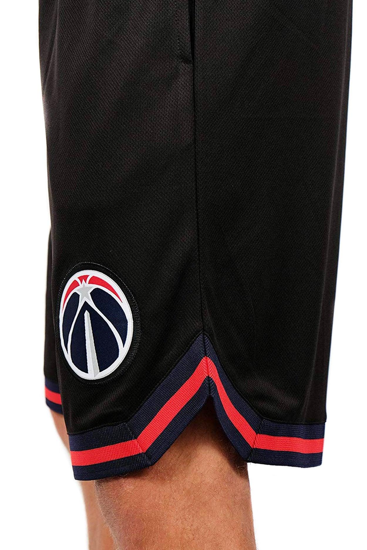 Ultra Game NBA Official Men’s Active Knit Basketball Training Shorts - Unisex, Washington Wizards, Black|Washington Wizards