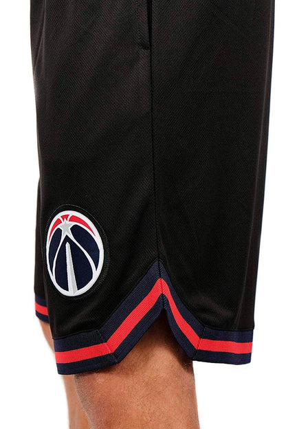 Ultra Game NBA Official Men’s Active Knit Basketball Training Shorts - Unisex, Washington Wizards, Black|Washington Wizards